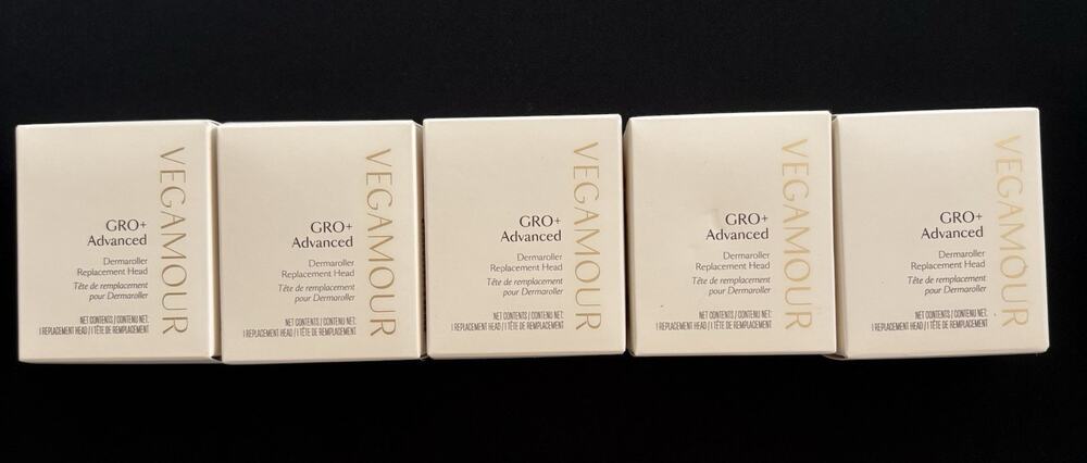 VEGAMOUR GRO+ Dermaroller + 5 Sealed Replacement Heads & Scalp Massager